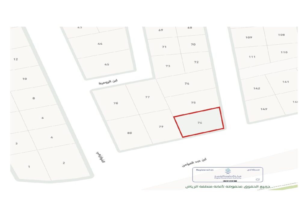 6-أرض سكنية 891.35م2 بحي العاليه