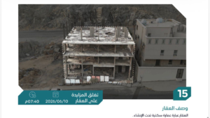 15- عمارة سكنية تحت الانشاء بحي جبل السيدة بمساحة 400 م² في مدينة مكة المكرمة – العاصمة المقدسة