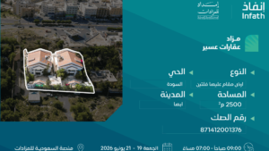 3- أرض مقام عليها فلتين بمساحة 2500 م² في مدينة أبها