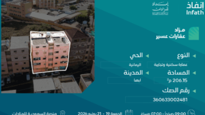 15-عمارة سكنية وتجارية بمساحة 206.15 م² في مدينة أبها