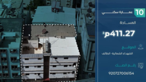 10- عمارة سكنية – الطائف – الشهداء الشمالية – صك رقم: 920727006154 – قطعة رقم : 18