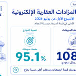 منصة سومتك تتصدر مبيعات المزادات العقارية الإلكترونية خلال الأسبوع الأول من يوليو 2026 بـ 108 ملايين ريال