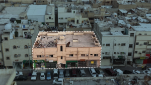 1- عمارة حي منفوحة بمساحة 392,31 متر مربع