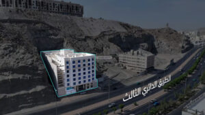 1-سكة نافذة بعرض 13.81م شمالا و 16.29م جنوبا