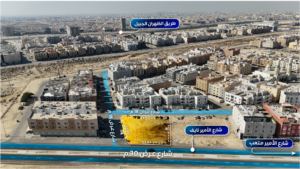 4-أرض تجارية سكنية بحي هجر علي ثلاثة شوارع بمساحة 1608.29 م² في مدينة الدمام