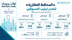 بـ1.6 مليار ريال… «المحافظ العقارية» تتصدر ترتيب المسوقين خلال الأسبوع الرابع من أغسطس 2026