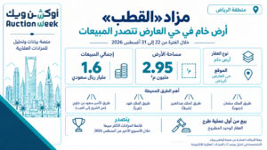 أرض خام في حي العارض تُباع بـ 1.6 مليار ريال في مزاد «القطب» الإلكتروني