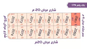 2-قطعة أرض 2061 بلك رقم(179)بمساحة 752.1م2 حي الورود