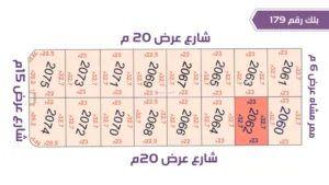3-قطعة أرض 2062 بلك رقم(179)بمساحة 752.1م2 حي الورود