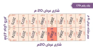 7-قطعة أرض 2066 بلك رقم(179)بمساحة 719.4م2 حي الورود