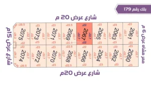 8-قطعة أرض 2067 بلك رقم(179)بمساحة 719.4م2 حي الورود