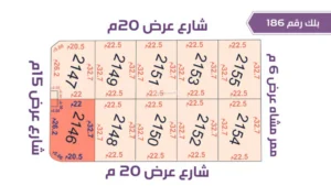27-قطعة أرض 2146 بلك رقم(186)بمساحة 786.9م2 حي الورود