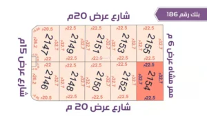 35-قطعة أرض 2154 بلك رقم(186)بمساحة 735.75م2حي الورود