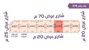 42-قطعة أرض 4306 بلك رقم(378)بمساحة 881.98م2حي الورود
