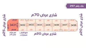 45-قطعة أرض 3431 بلك رقم(297)بمساحة 1132.5م2حي الورود