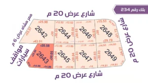 54-قطعة أرض 2643 بلك رقم(234)بمساحة 845.48م2حي الورود
