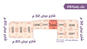 71-قطعة أرض 3252 بلك رقم(284)بمساحة 690.79م2حي الورود