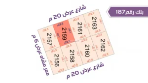 91-قطعة أرض 2159 بلك رقم(187)بمساحة 735.75م2حي الورود