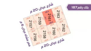 93-قطعة أرض 2161 بلك رقم(187)بمساحة 735.75م2حي الورود