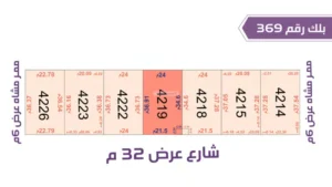 103-قطعة أرض 4219 بلك رقم(369)بمساحة 881.85م2حي الورود